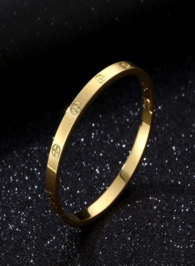YCSLYW Women's Stainless Steel Bracelet Jewelry Crystal Bracelet With Cube Zircon Hinge Jewelry oval Bangle Christmas Valentines Birthday Gifts for Women - Image 3